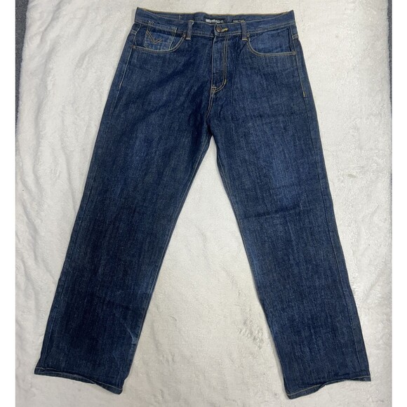 Ecko Unltd Jeans Baggy Fit Men's Size 38x33 Dark Wash Denim Y2K Hip Hop - Picture 2 of 8